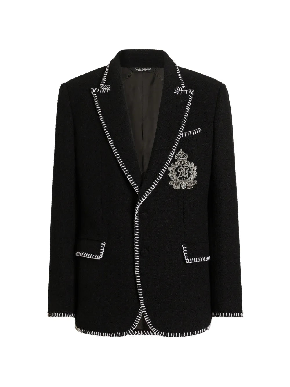 tweed single-breasted jacket with embroidery