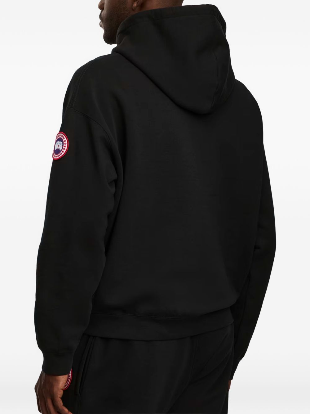 logo-patch drawstring hoodie