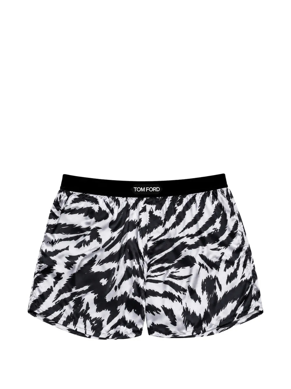 zebra-print silk-blend boxer shorts