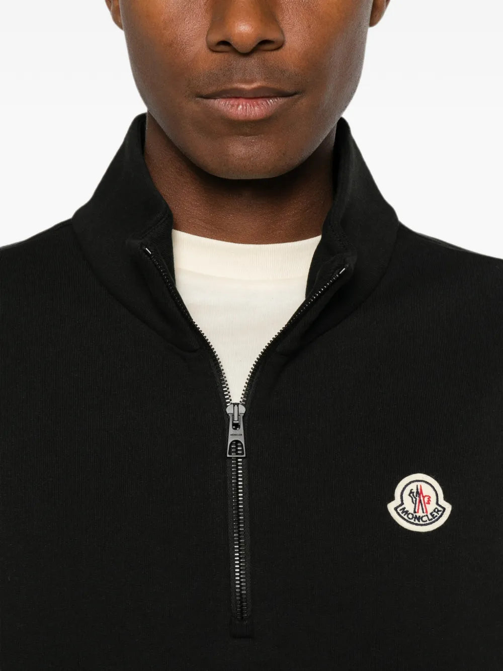 logo-patch half-zip sweatshirt