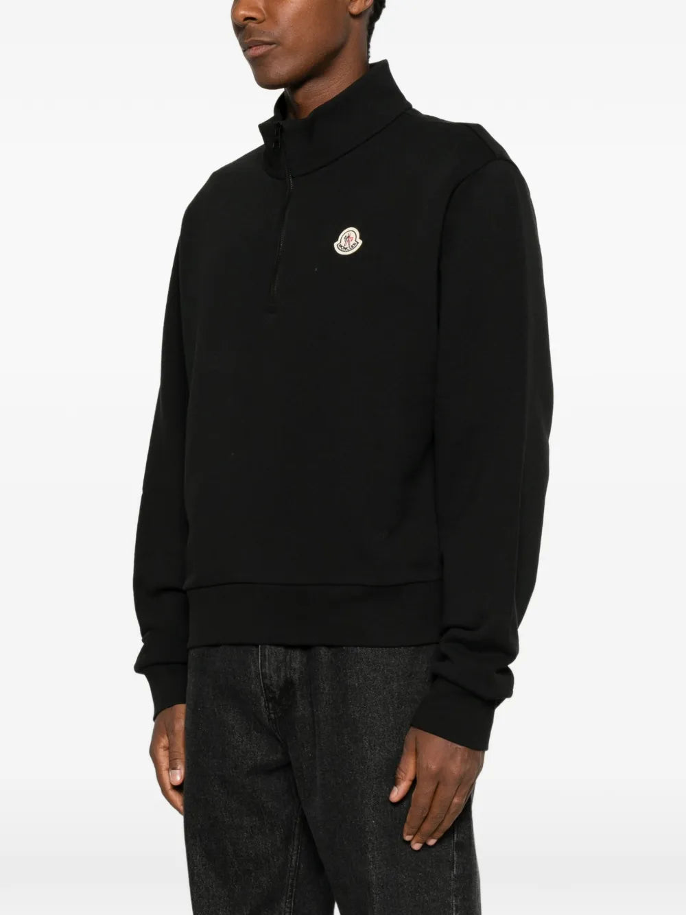 logo-patch half-zip sweatshirt