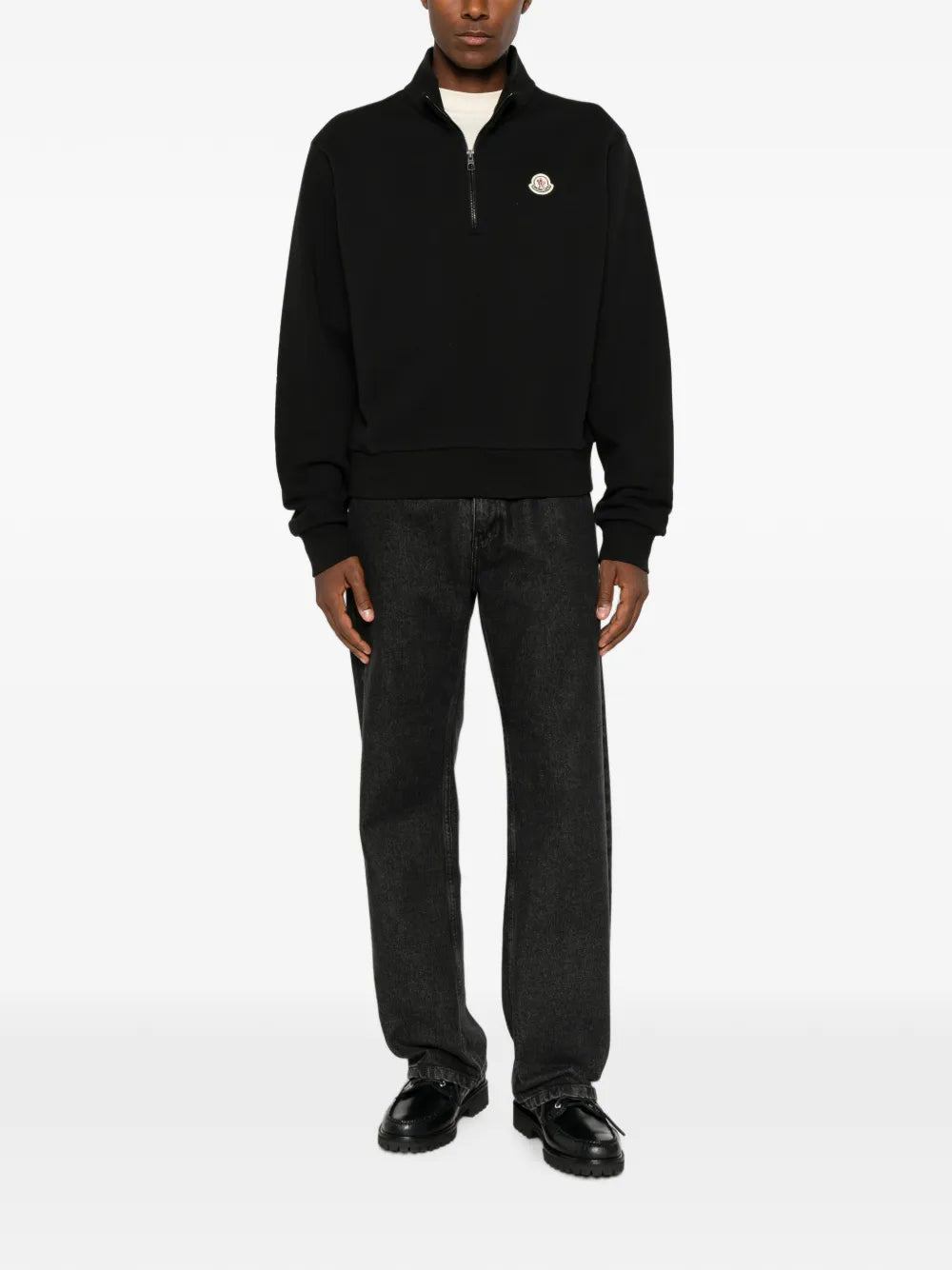 logo-patch half-zip sweatshirt