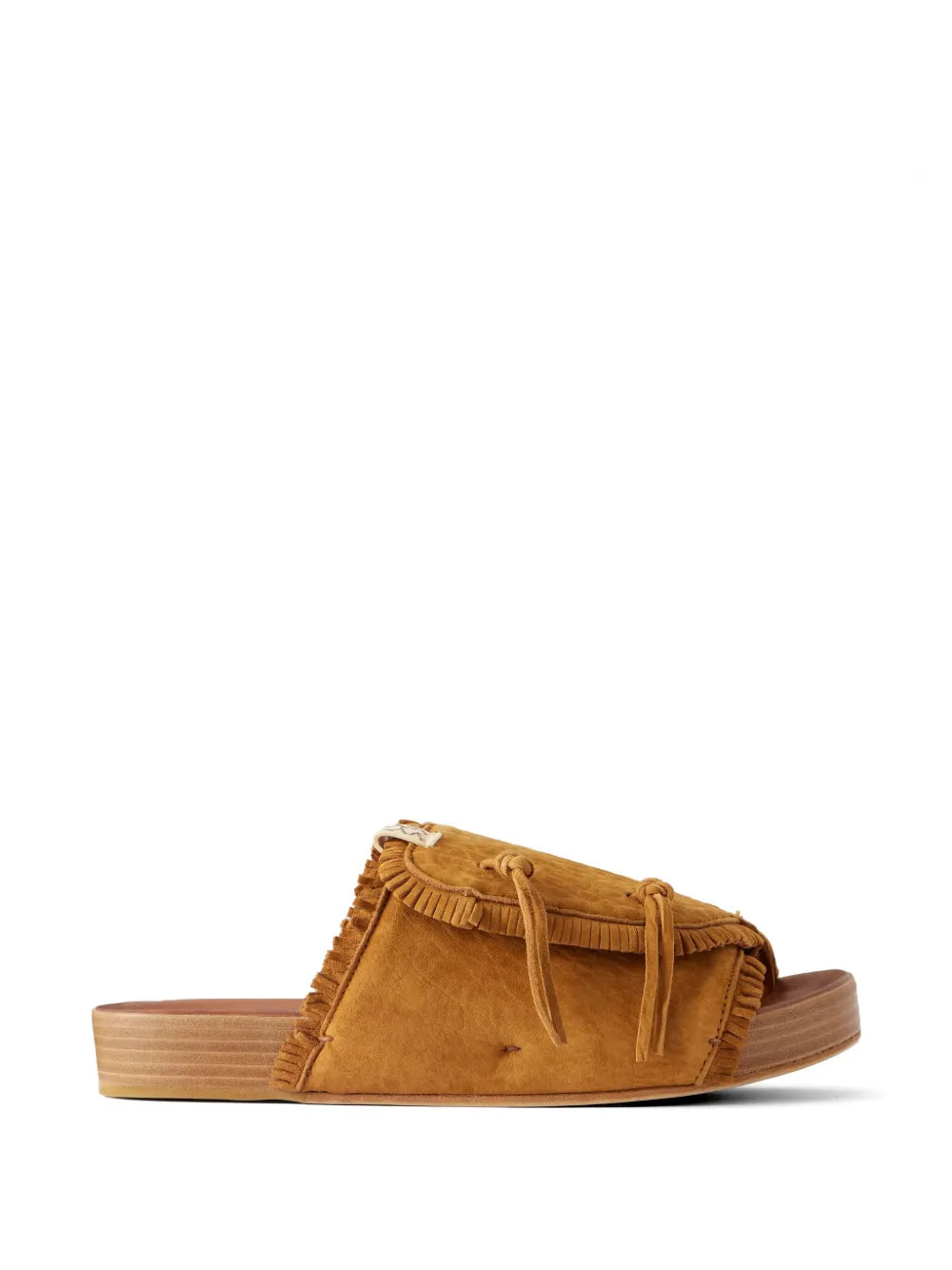 Fringed Leather Slides