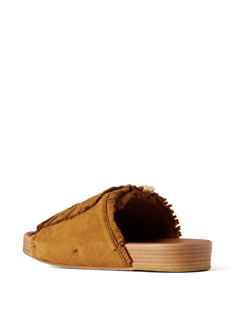 Fringed Leather Slides