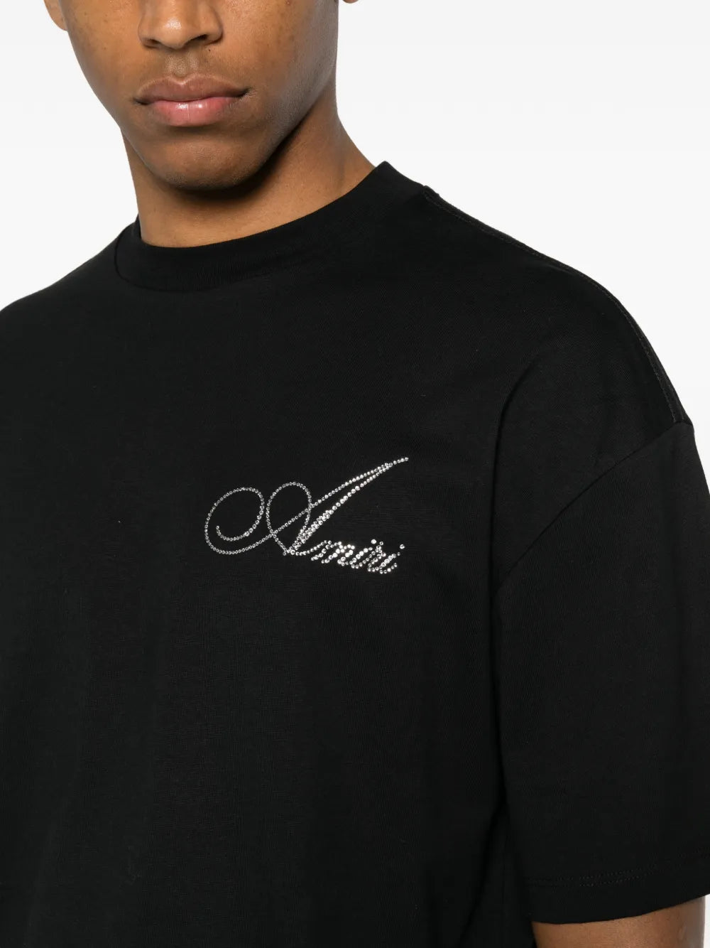 crystal-embellished logo T-shirt