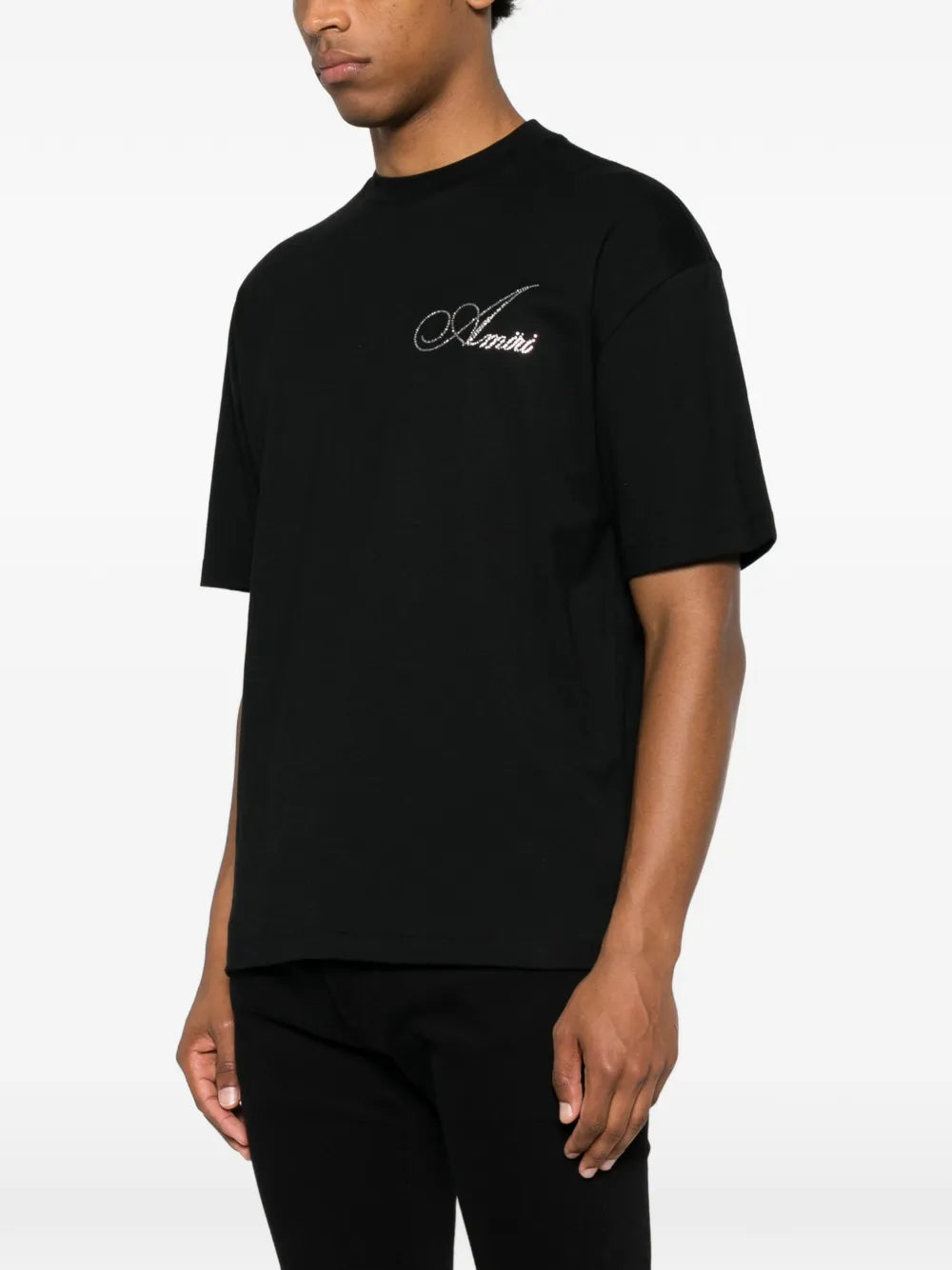 crystal-embellished logo T-shirt