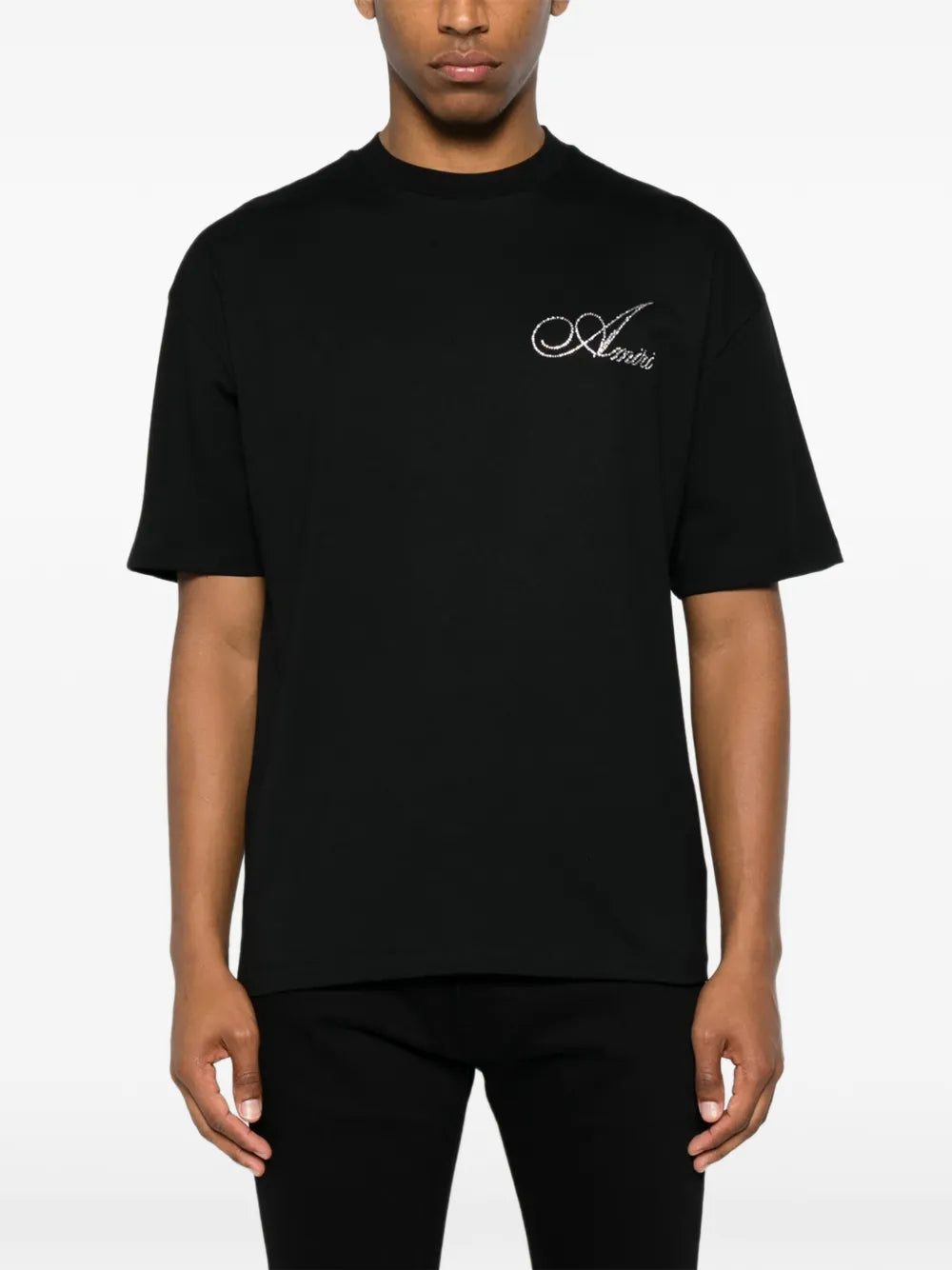 crystal-embellished logo T-shirt
