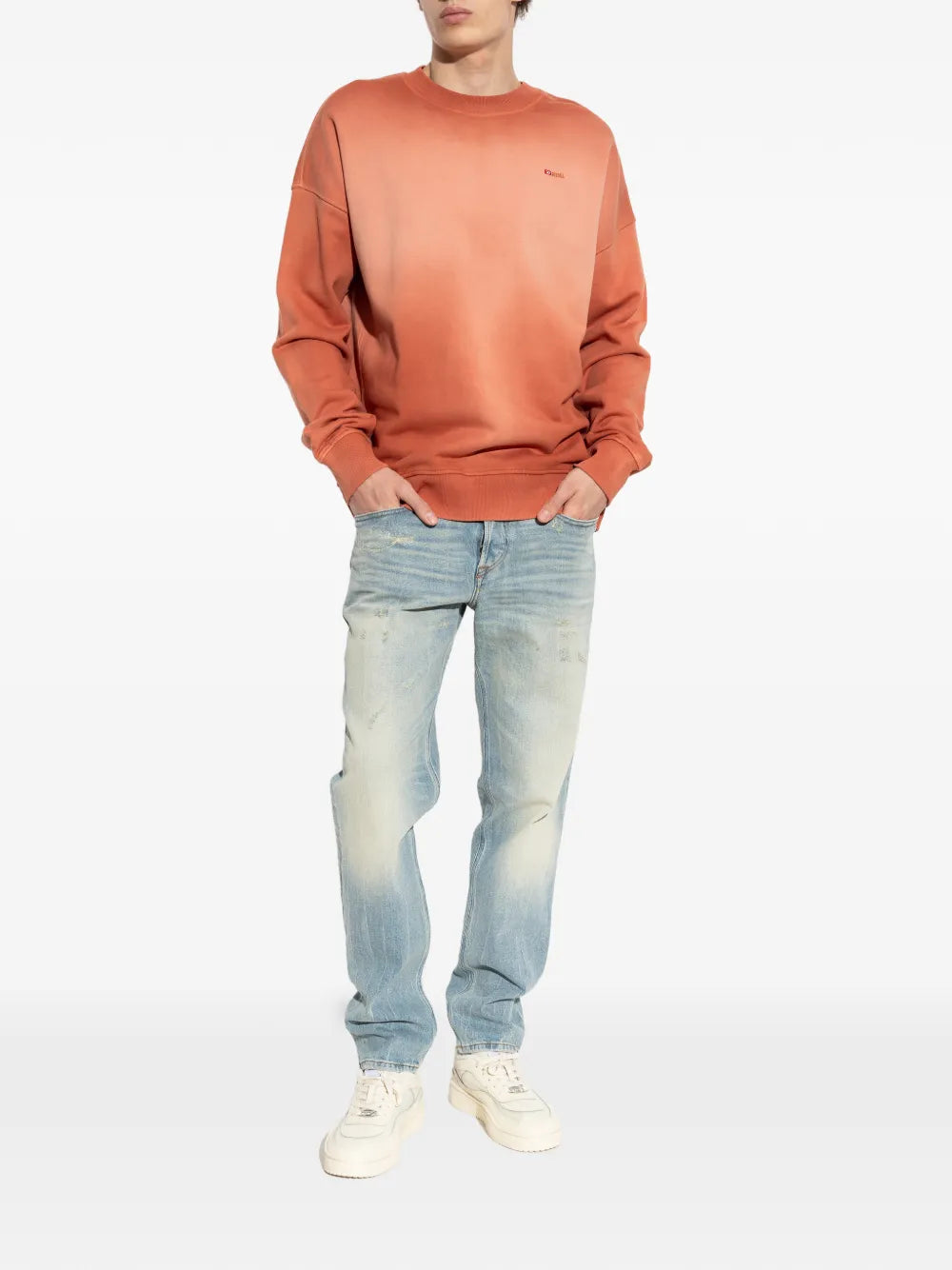 gradient-effect logo-embroidered sweater