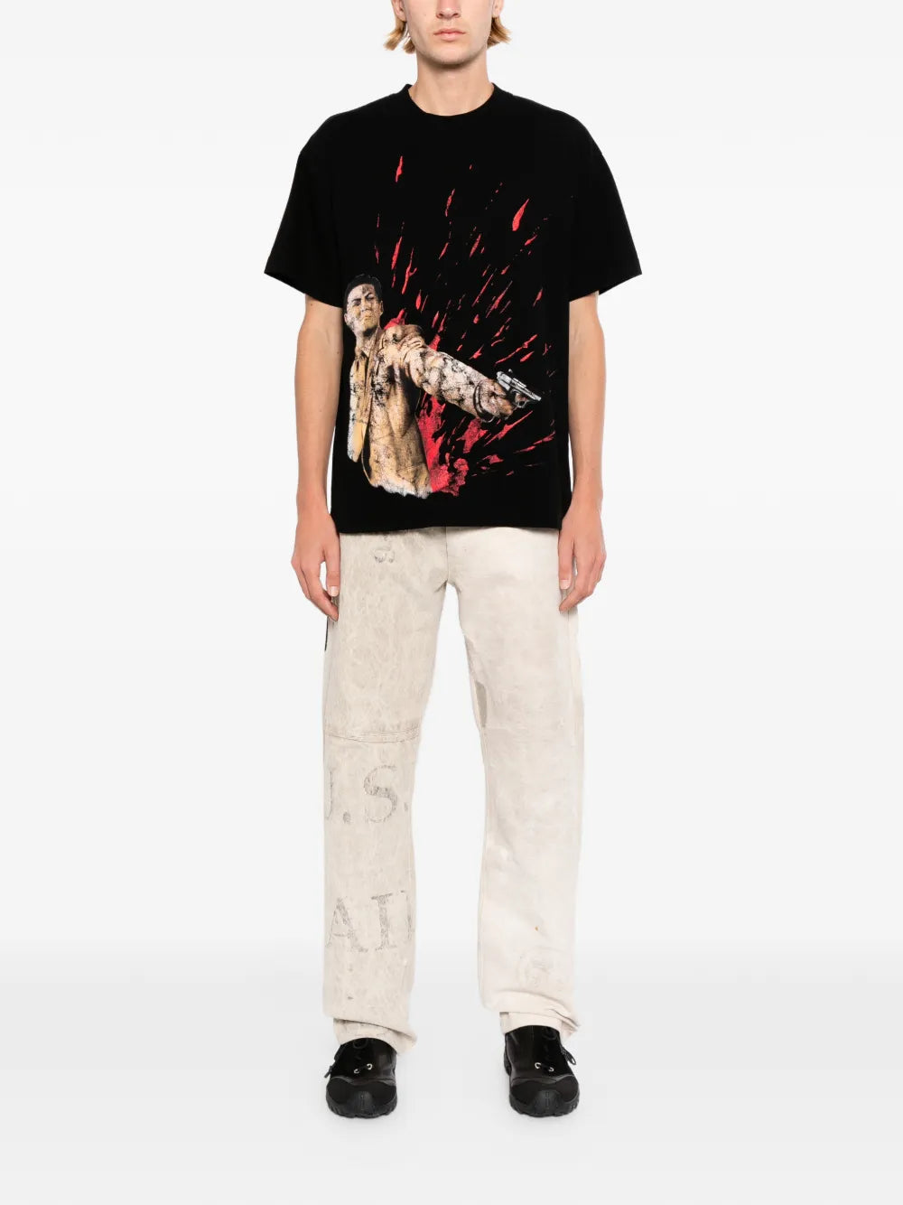 Graphic-Print Jeans