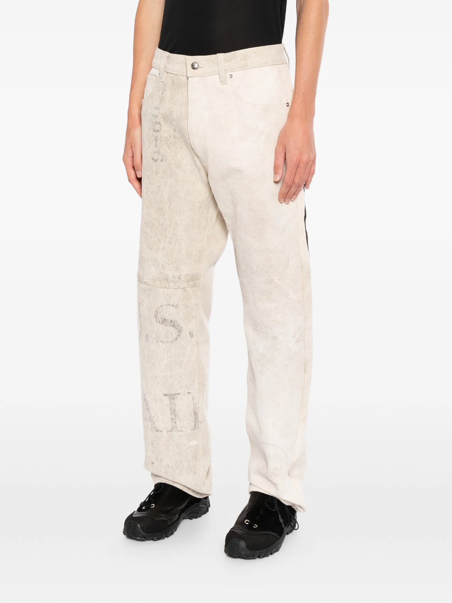 Graphic-Print Jeans