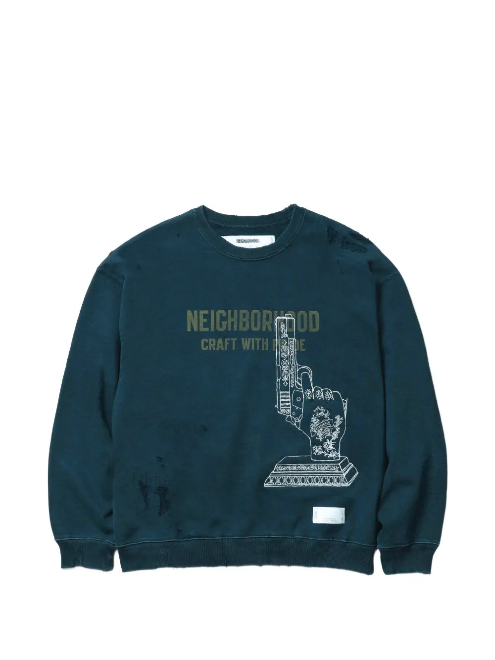 Distressed Graphic-Print Sweatshirt