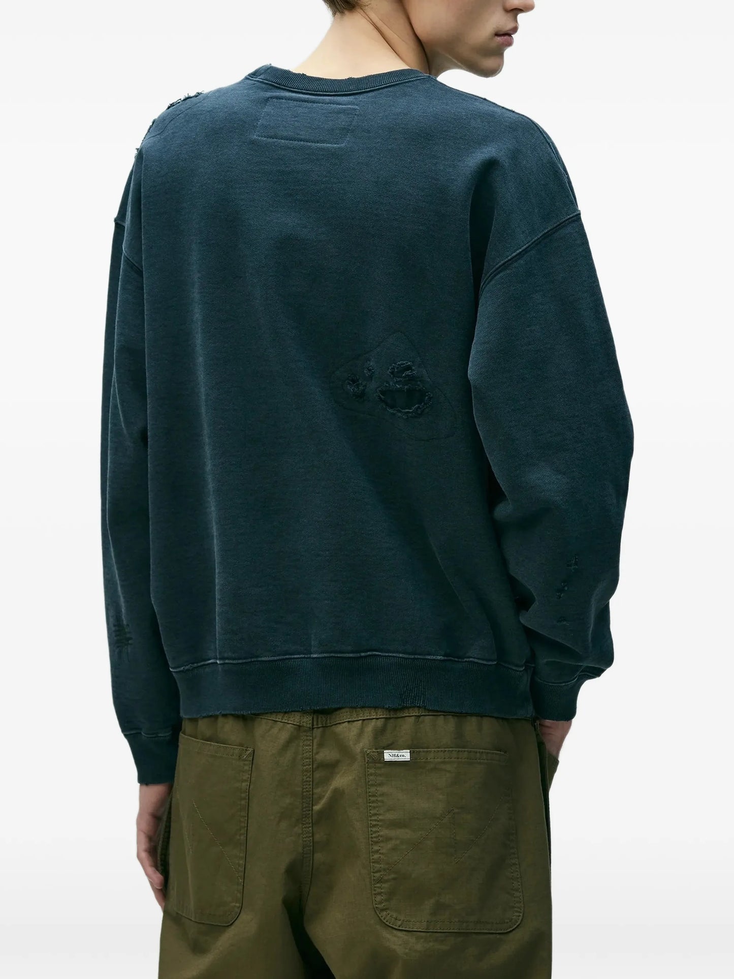 Distressed Graphic-Print Sweatshirt