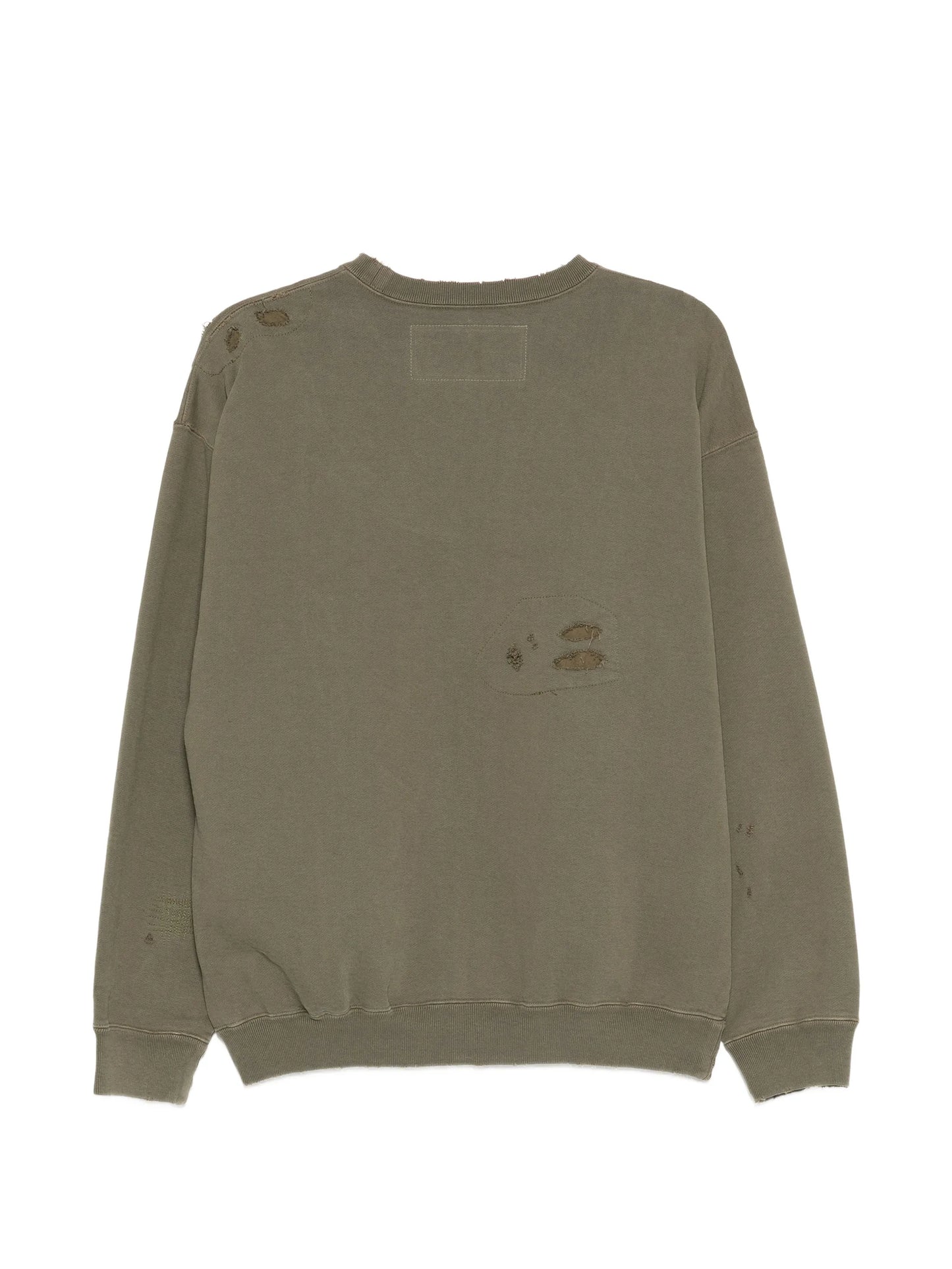 Distressed Graphic-Print Sweater