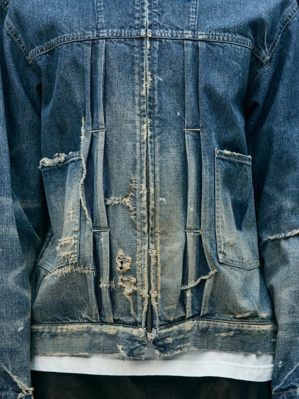 distressed denim jacket