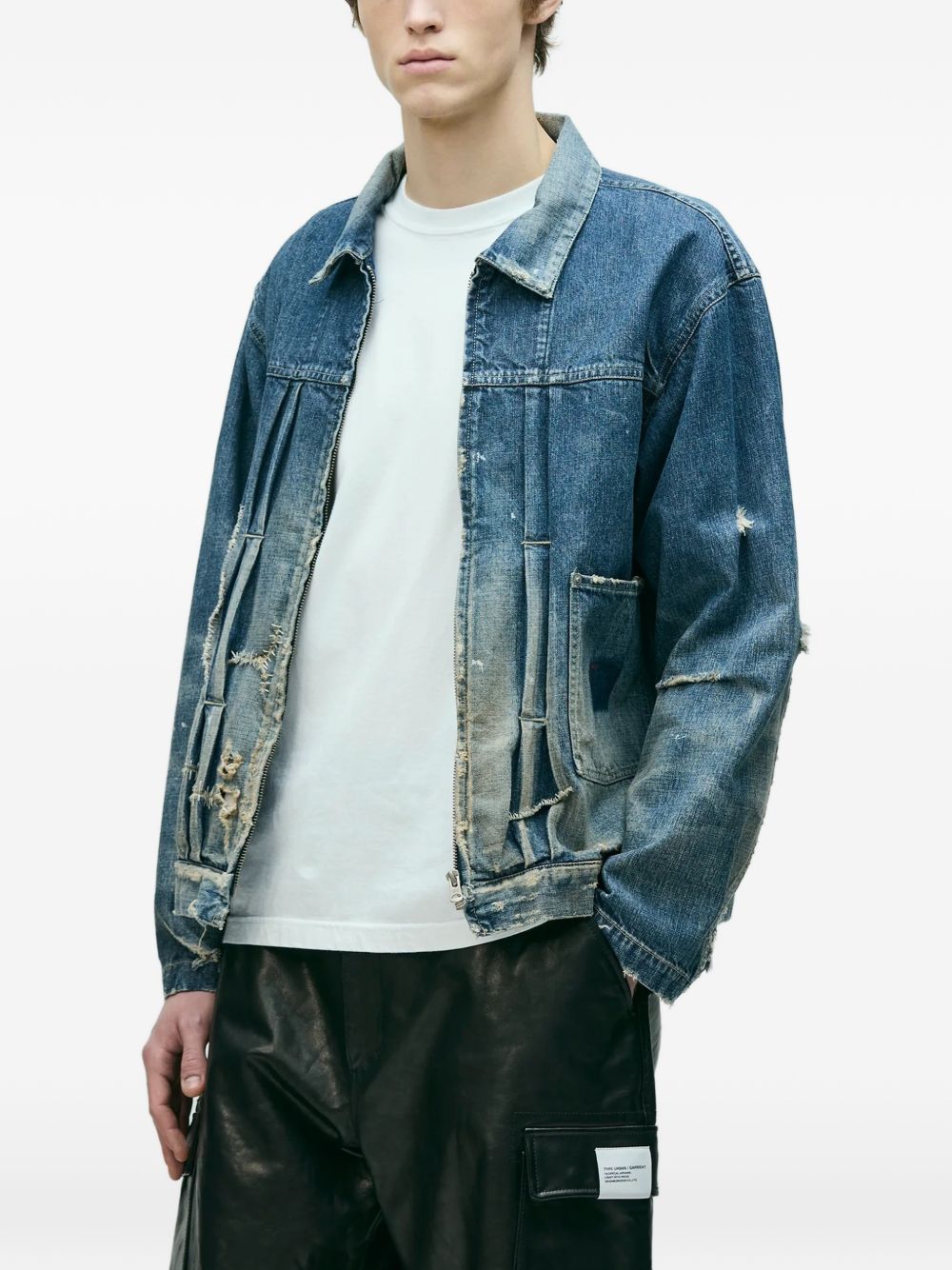 distressed denim jacket