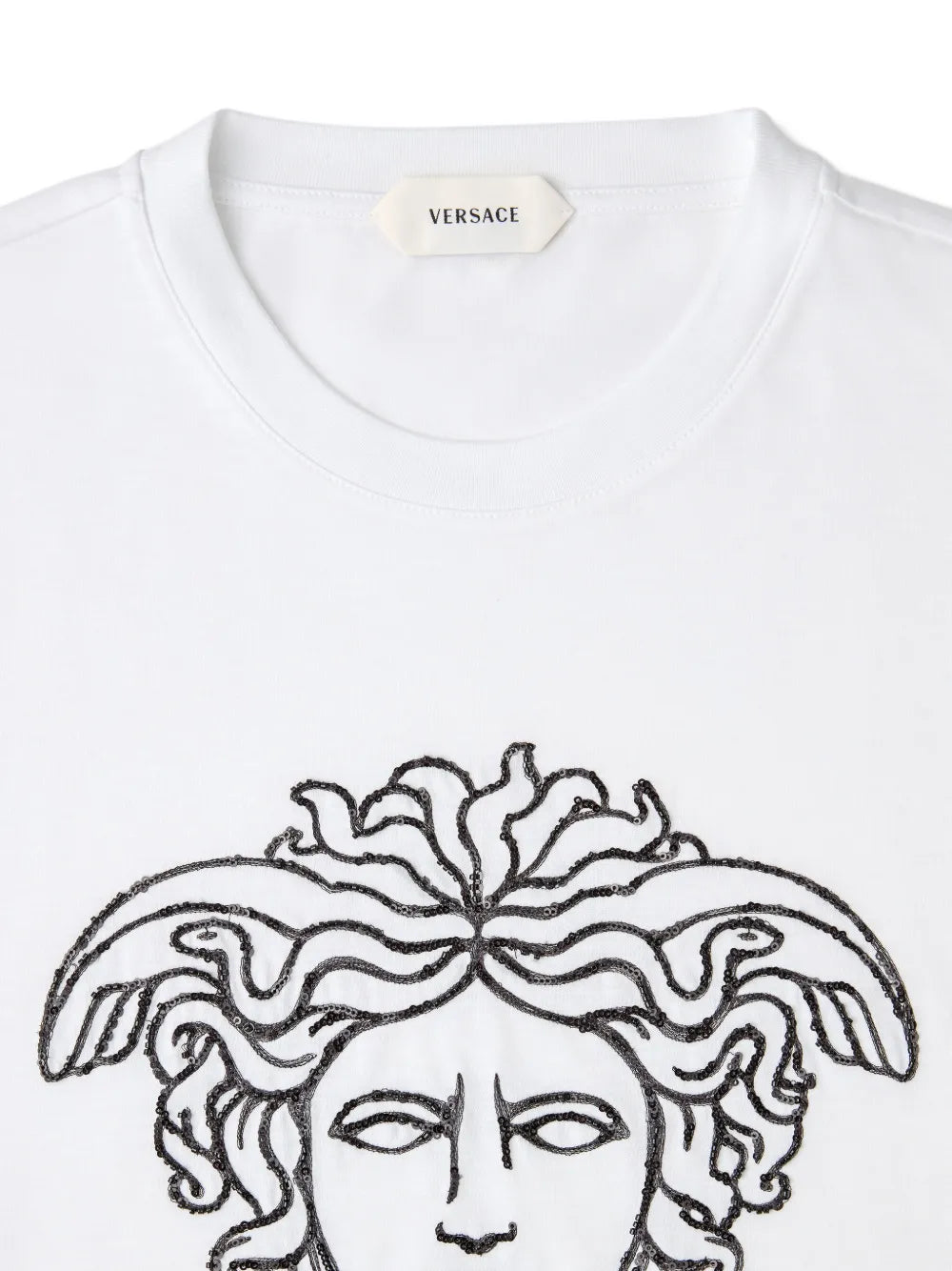 Medusa embroidered-logo cotton-jersey T-shirt