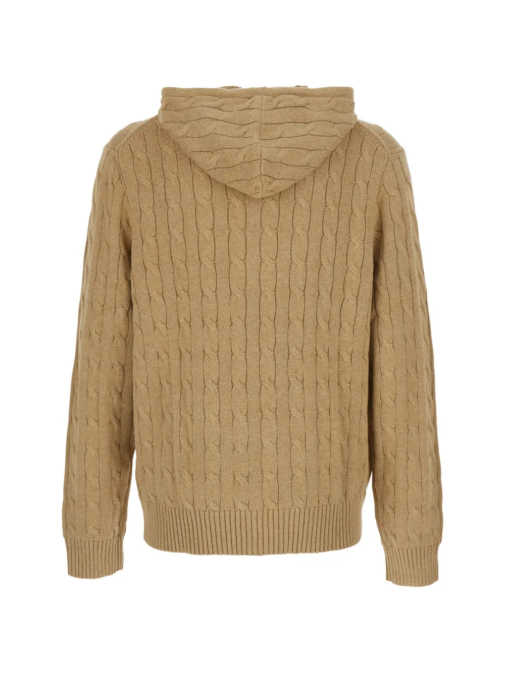 cable-knit zip-up hoodie