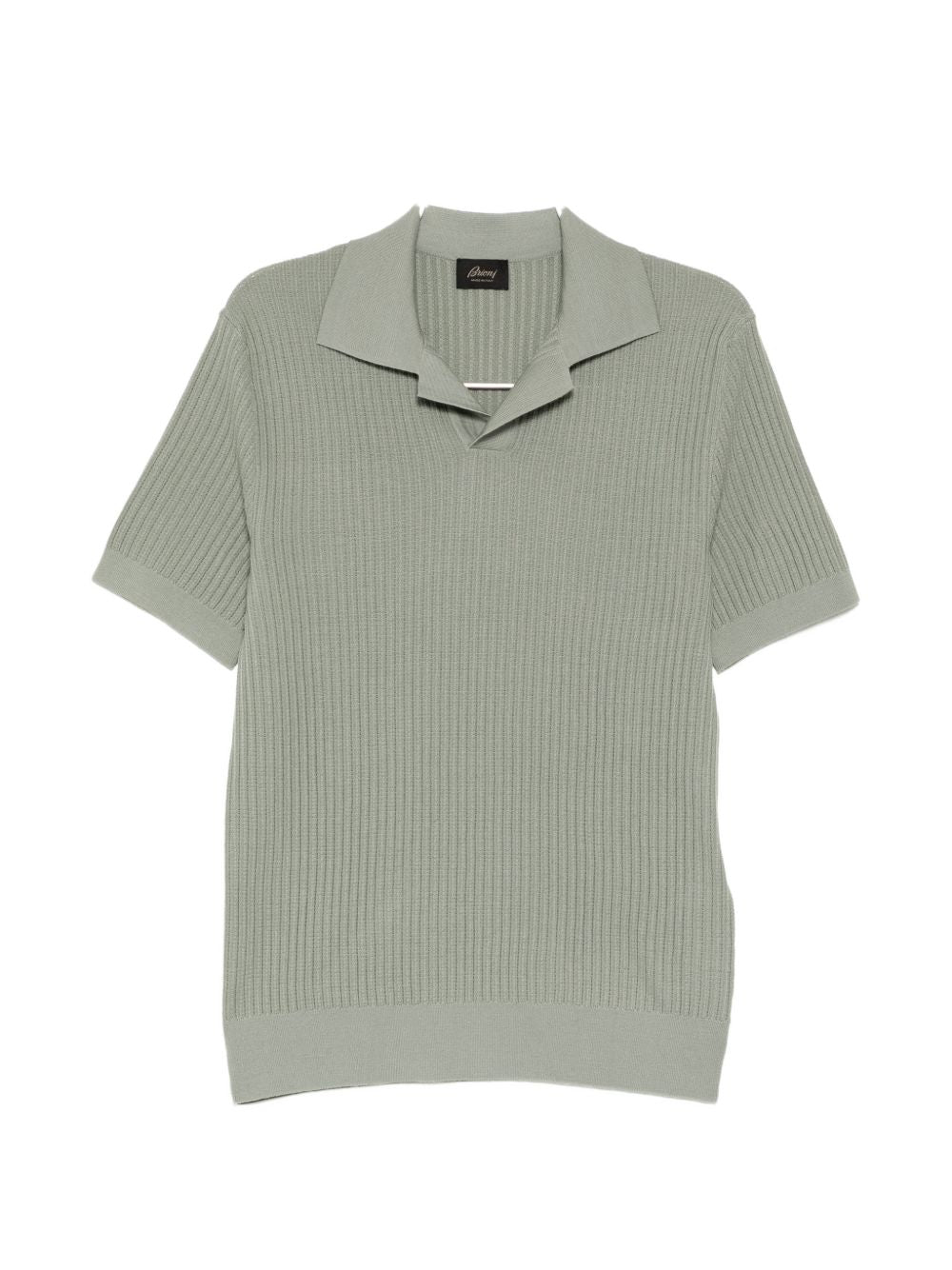ribbed-knit polo shirt