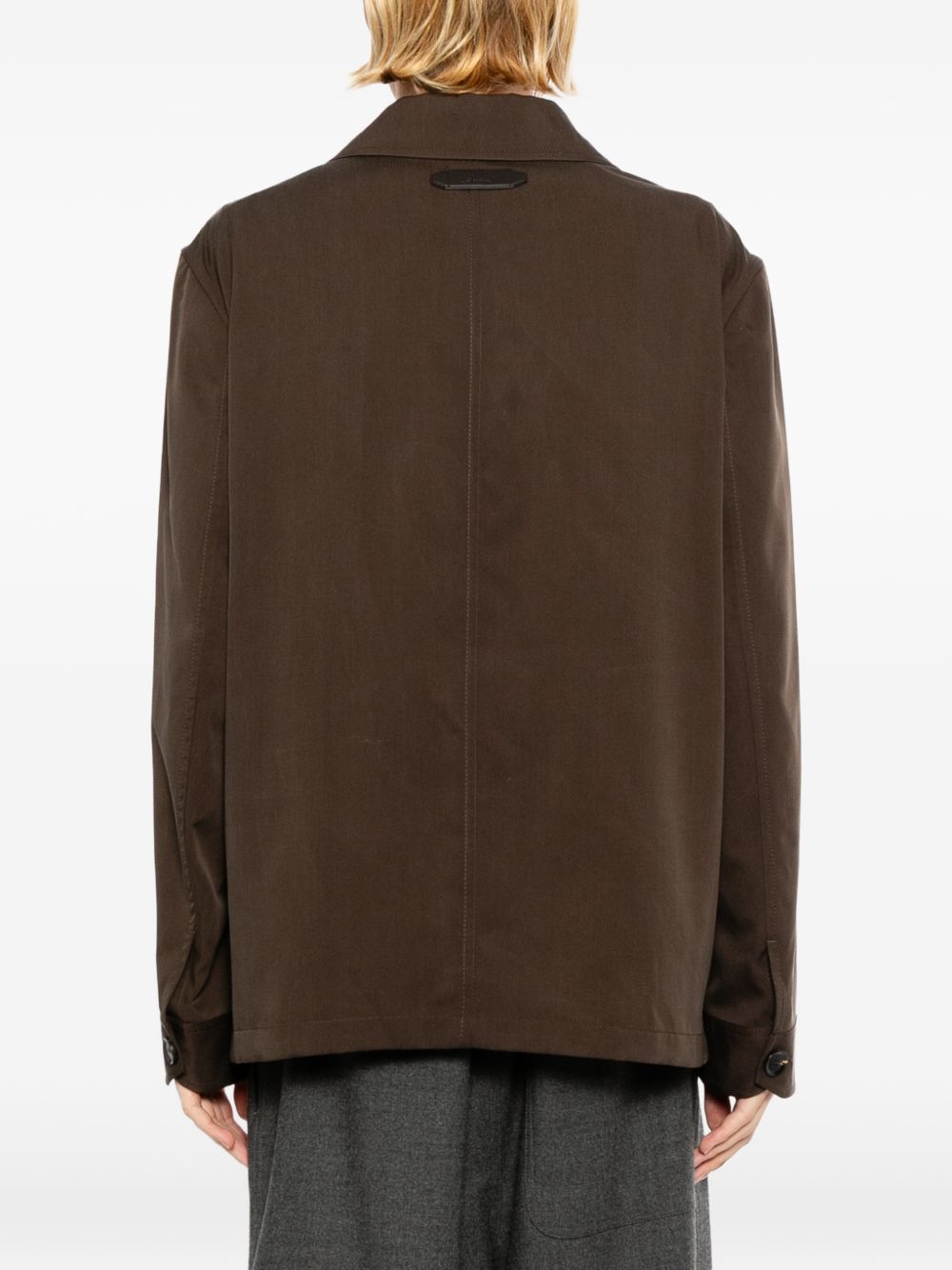 silk buttoned-cuff jacket