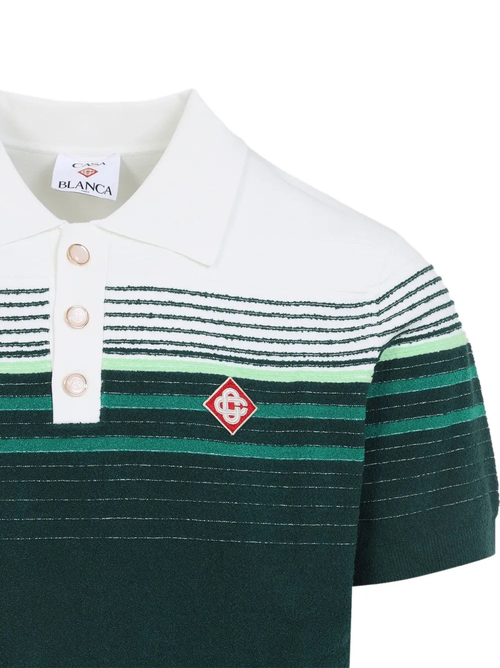 boucle stripe short sleeve polo shirt