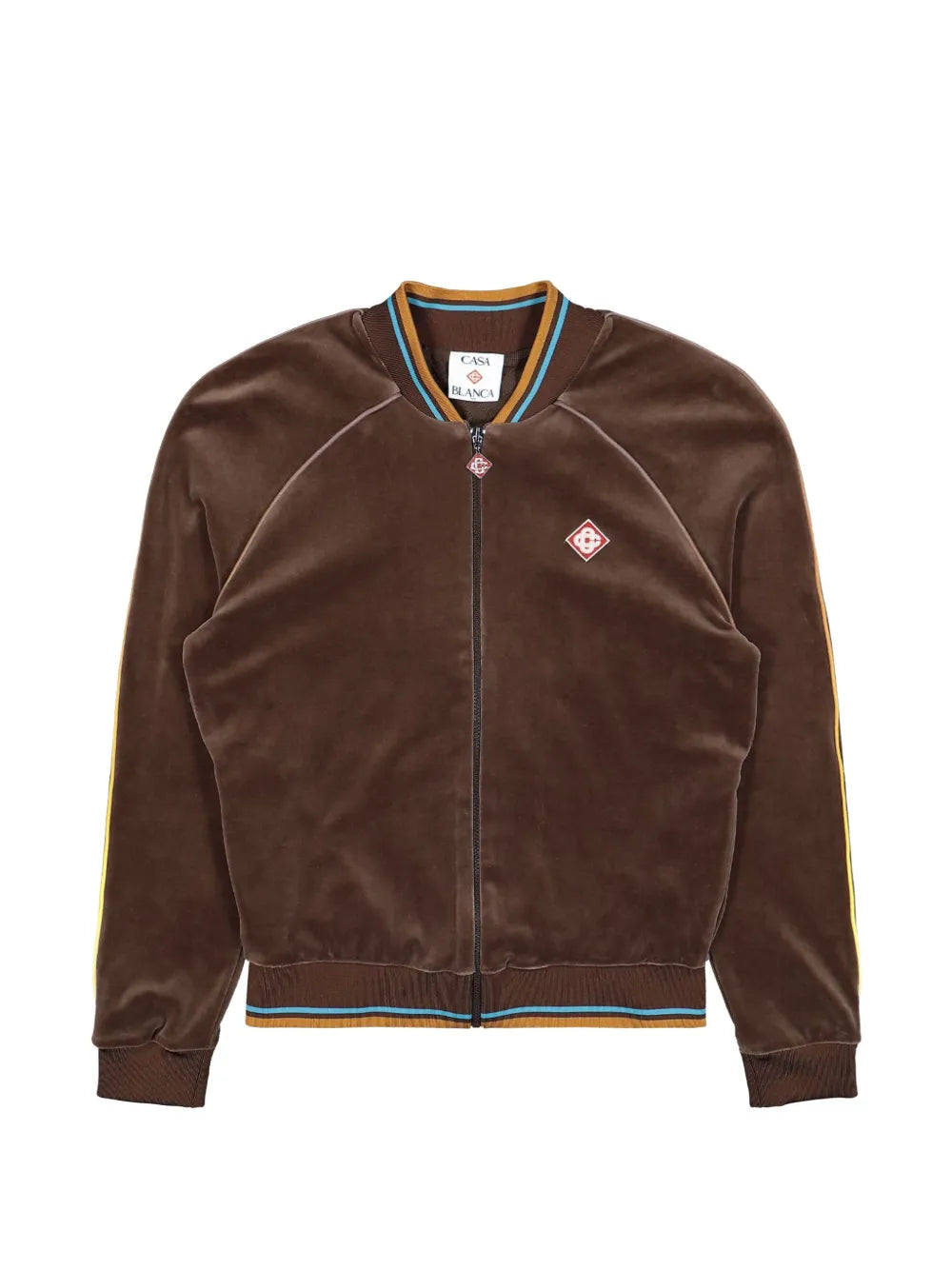 Velour logo-patch velour jacket