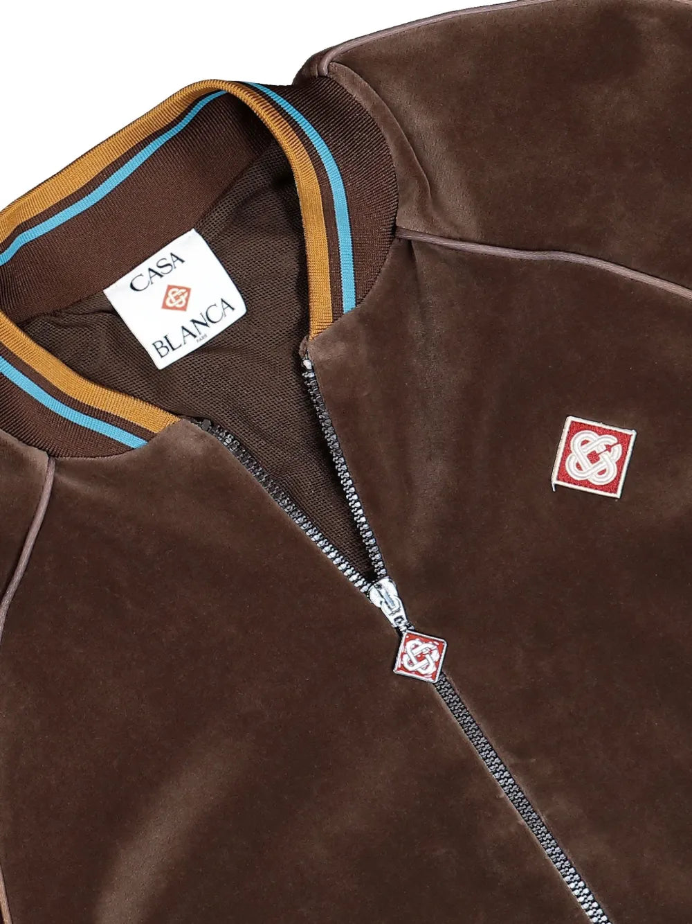 Velour logo-patch velour jacket