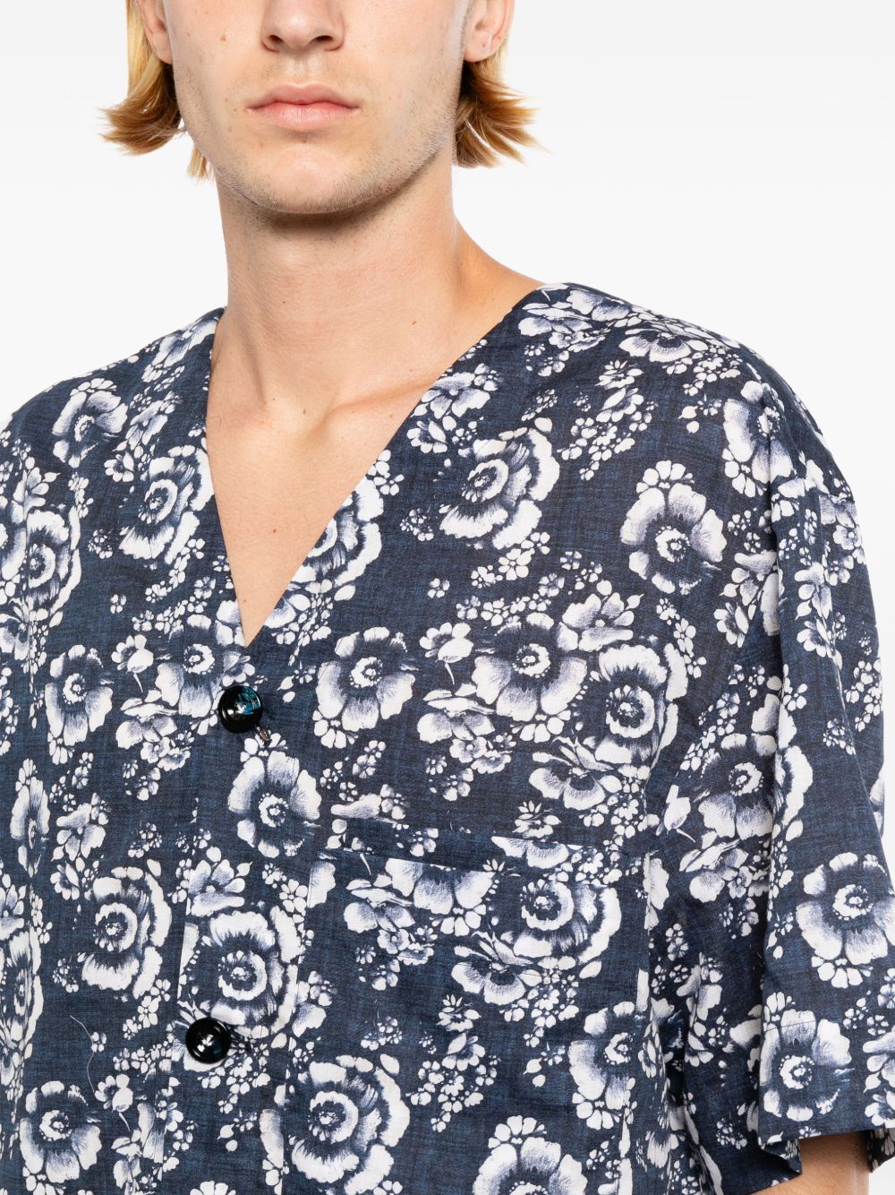 floral-print shirt