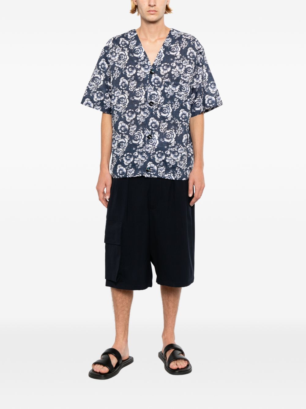 floral-print shirt