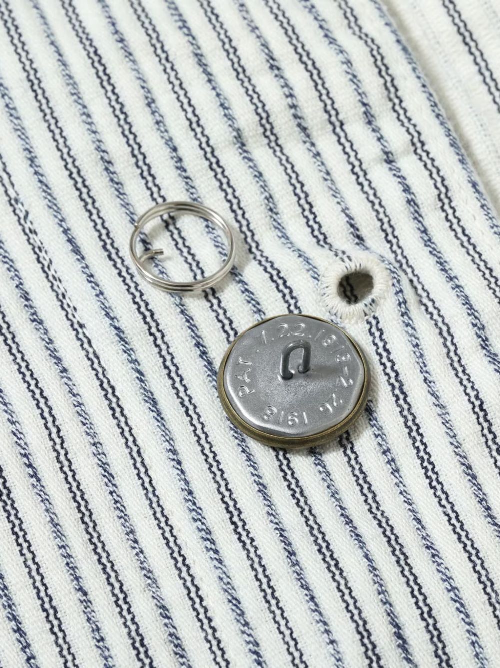 Fiction Romance button-down striped cotton overshirt