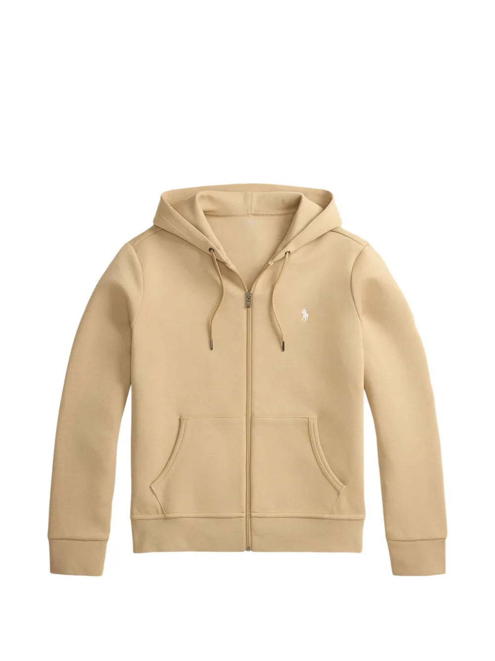 logo-embroidered zip-up hoodie