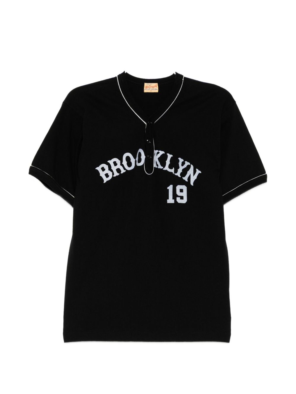 graphic-printed V-neck T-shirt