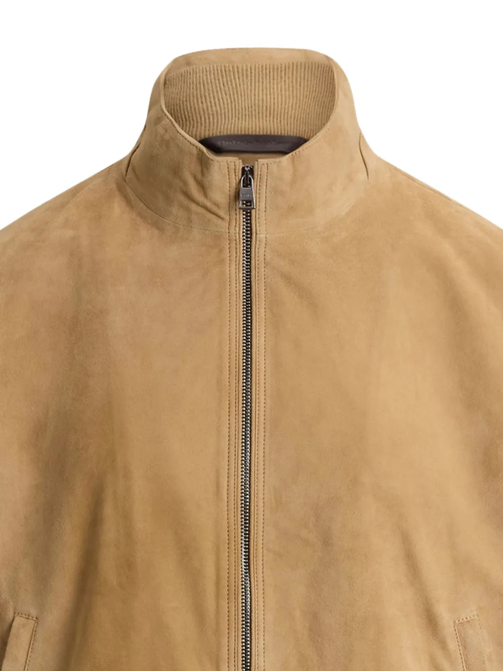 zip-up suede jacket