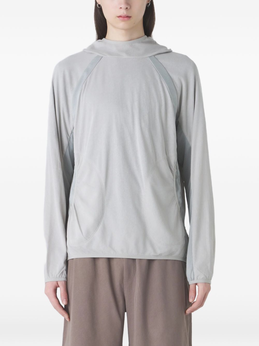 Orbit panelled long-sleeve hoodie