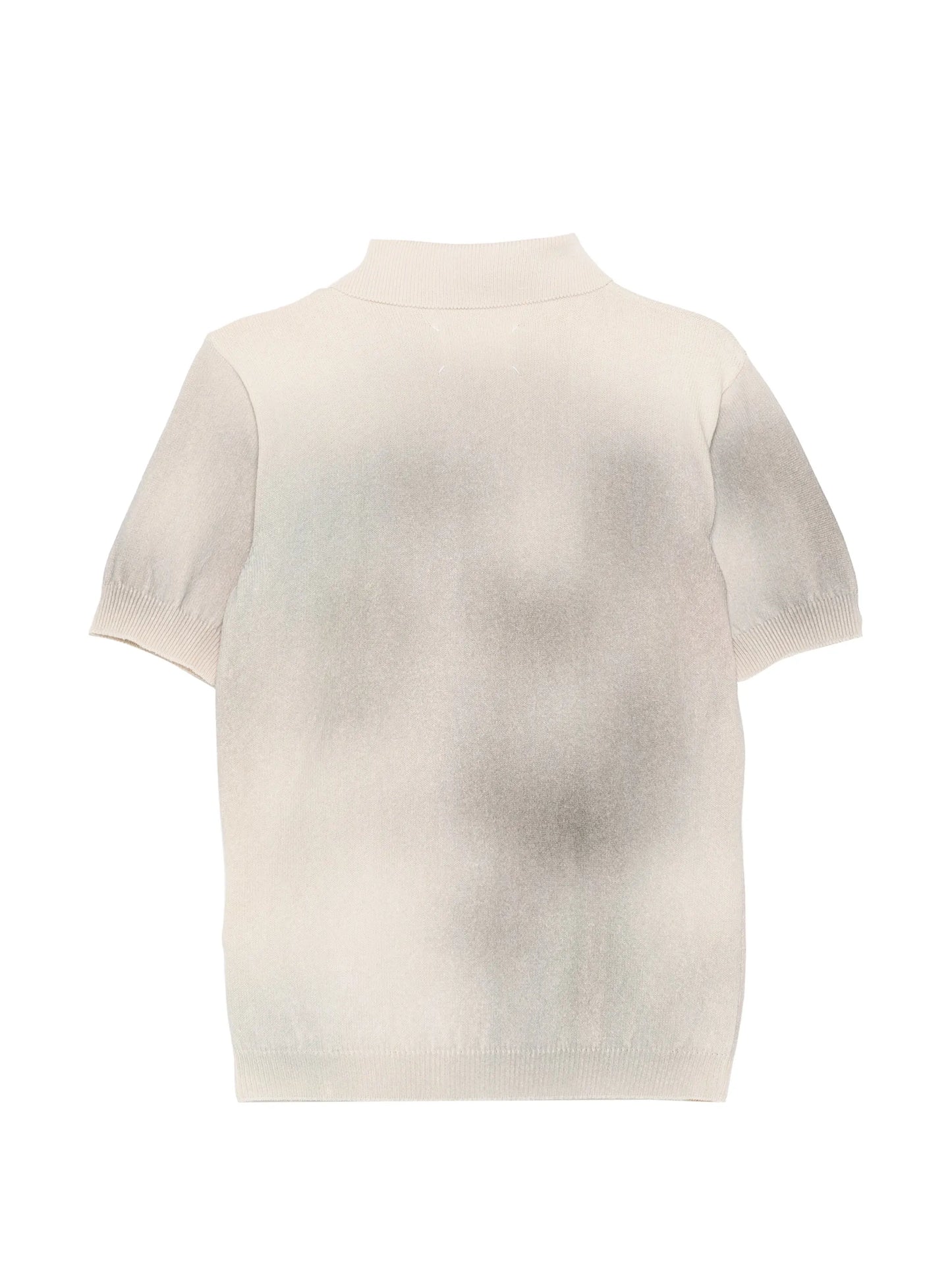 Spray-Effect Knitted Polo Shirt