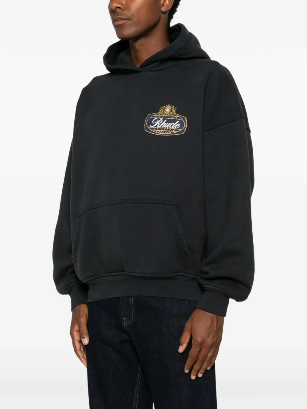 logo-print cotton hoodie