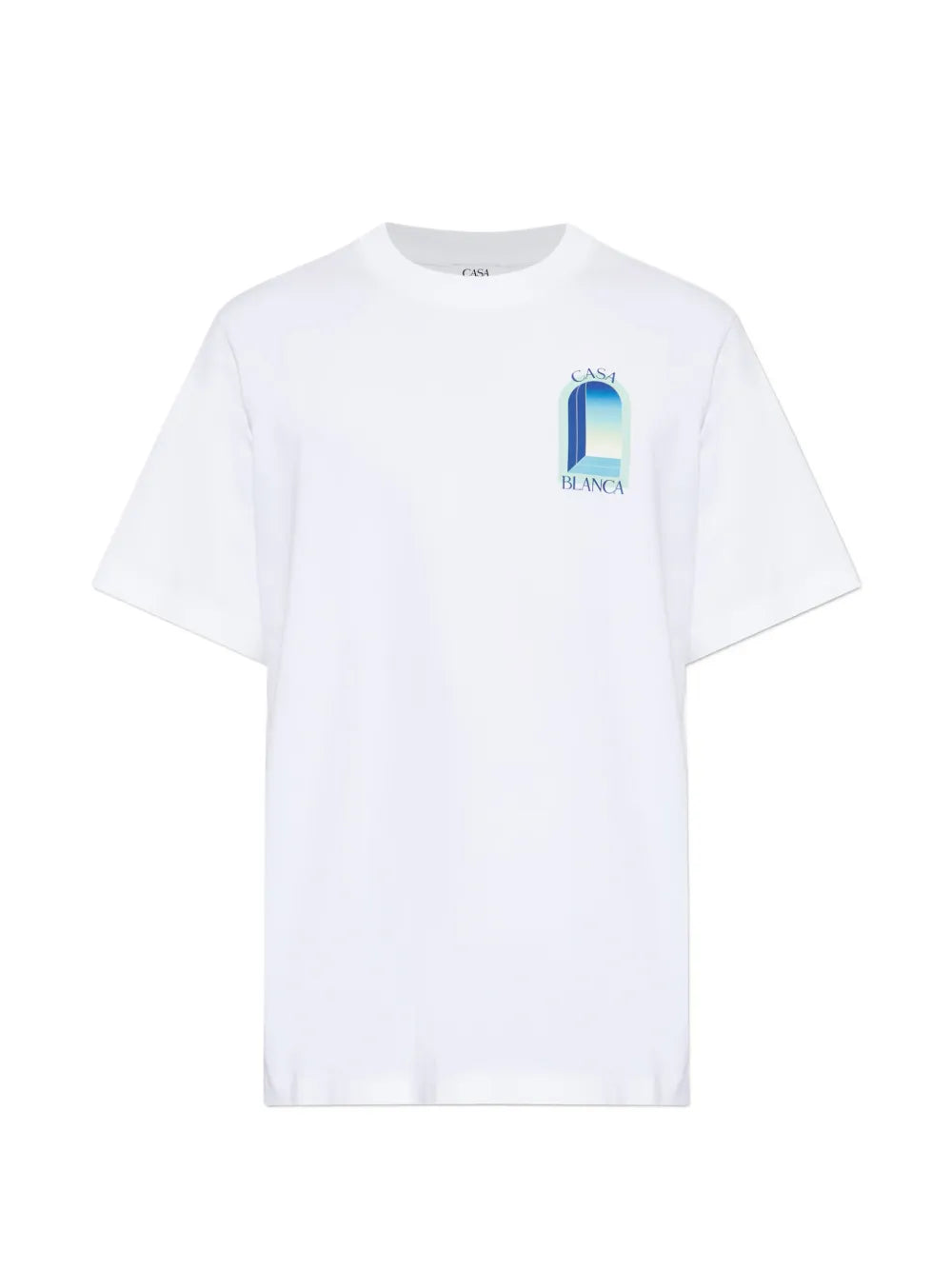 white & mint L'Arche short sleeve T‑shirt