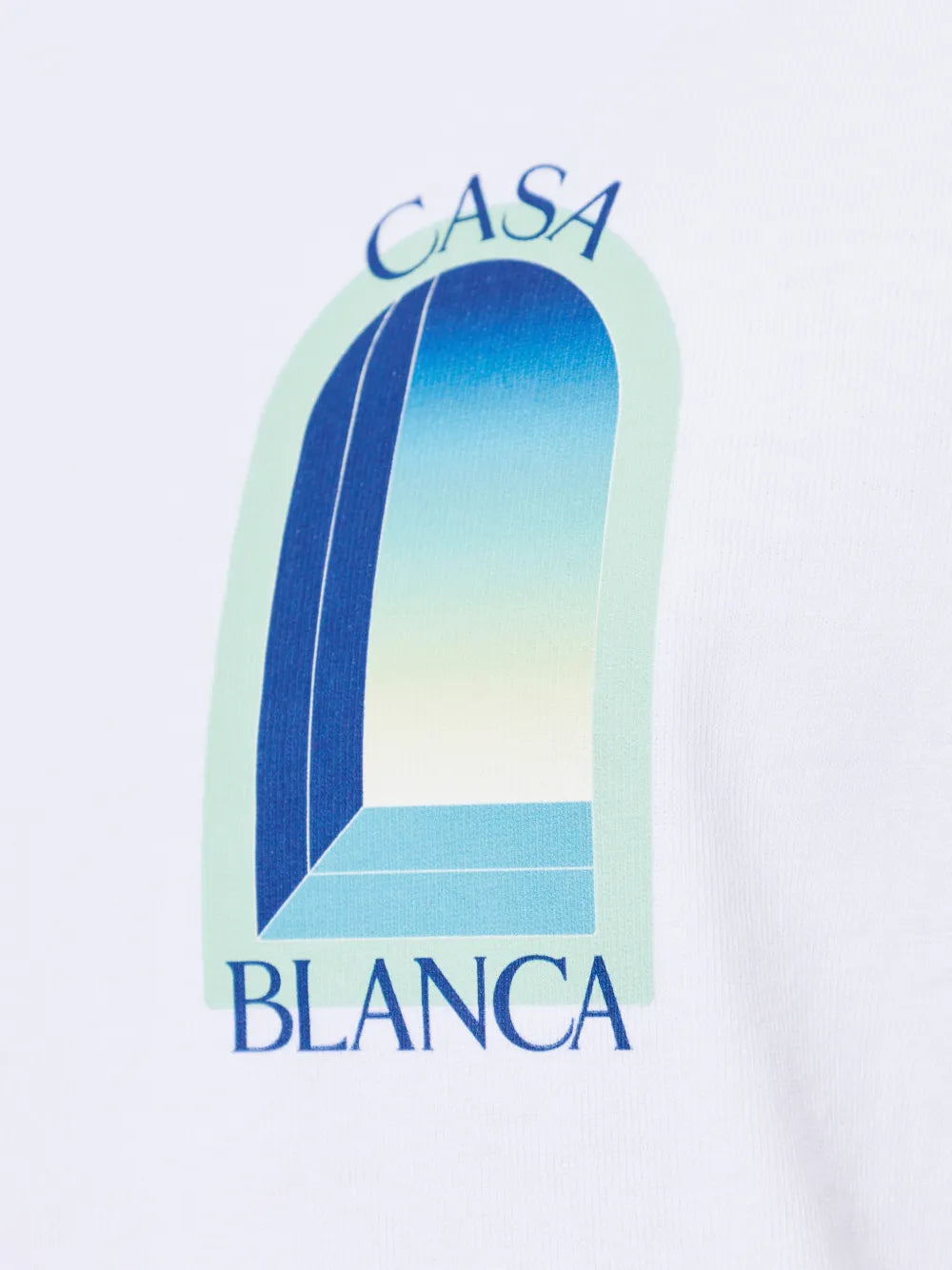 white & mint L'Arche short sleeve T‑shirt
