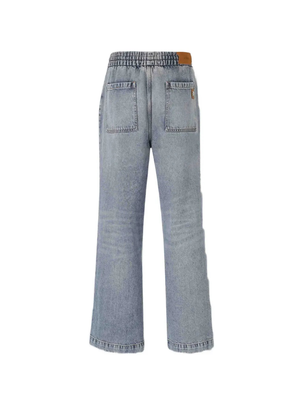 drawstring wide-leg jeans