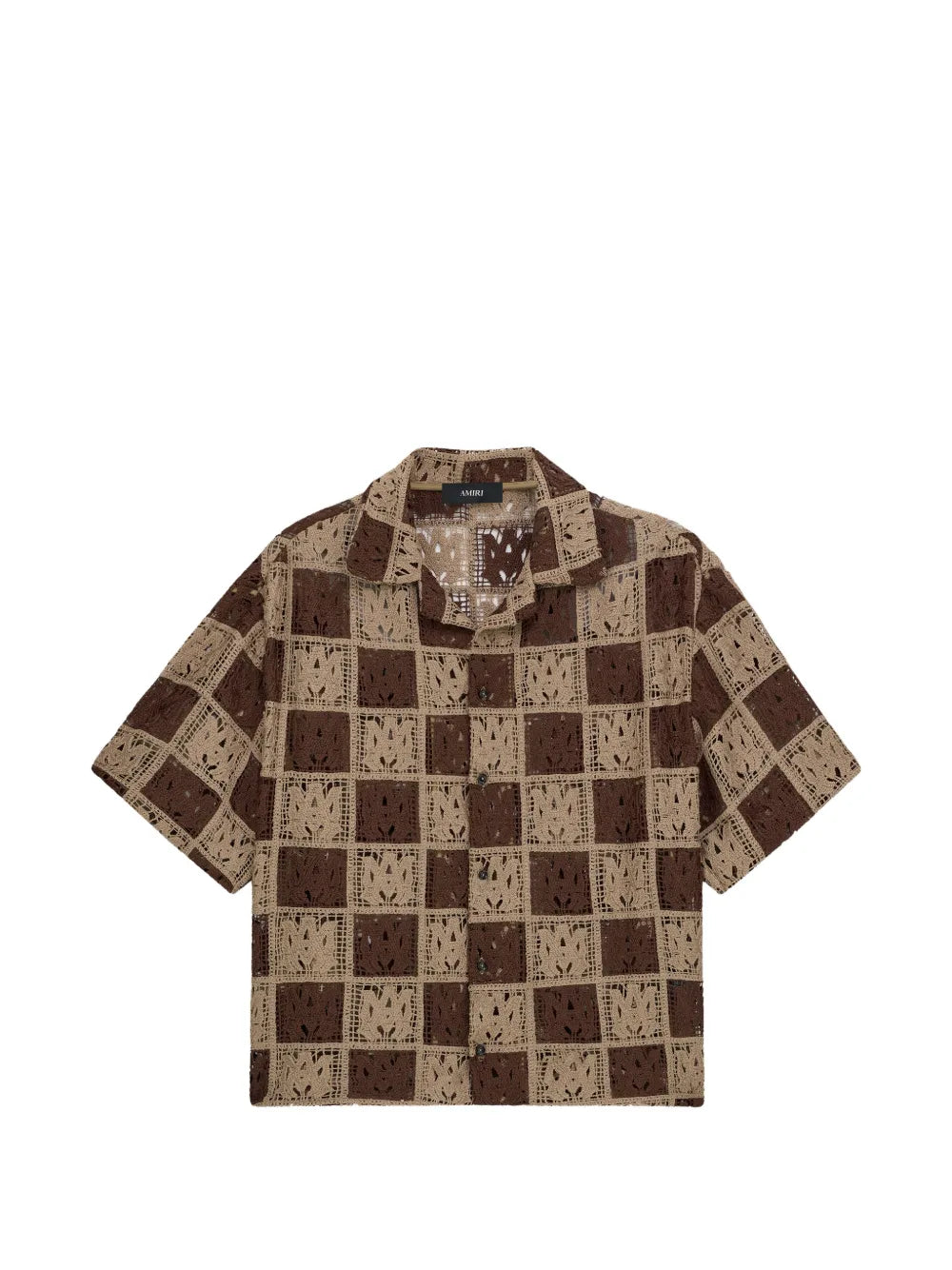 MA Quad checkered crochet shirt