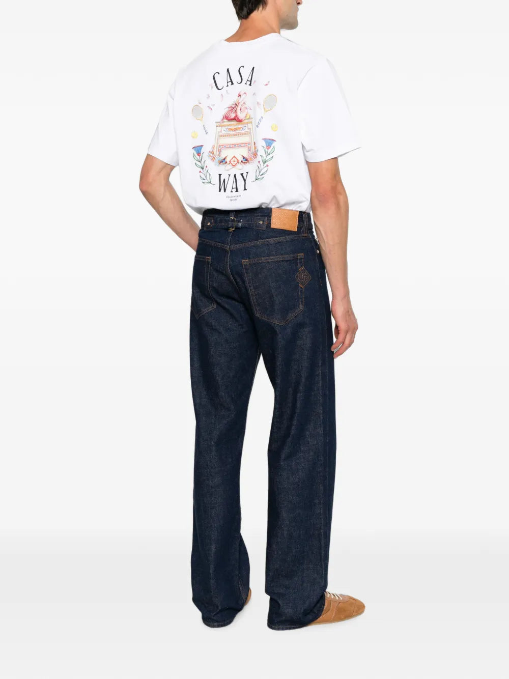 logo-embroidered straight-leg jeans