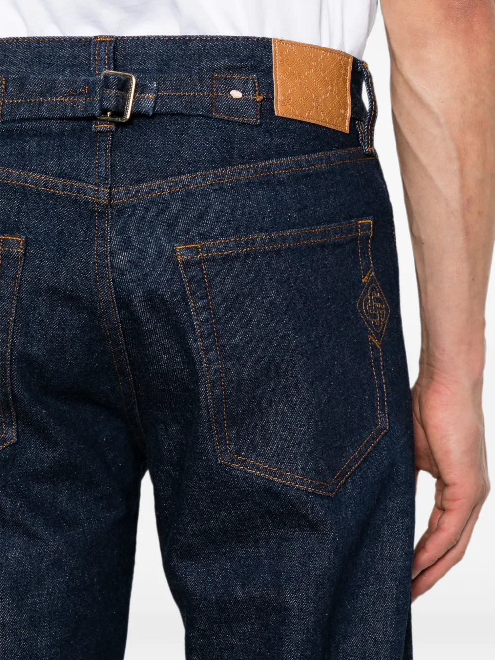 logo-embroidered straight-leg jeans