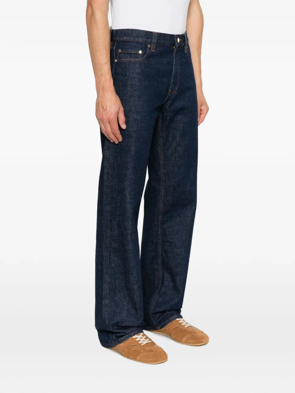 logo-embroidered straight-leg jeans