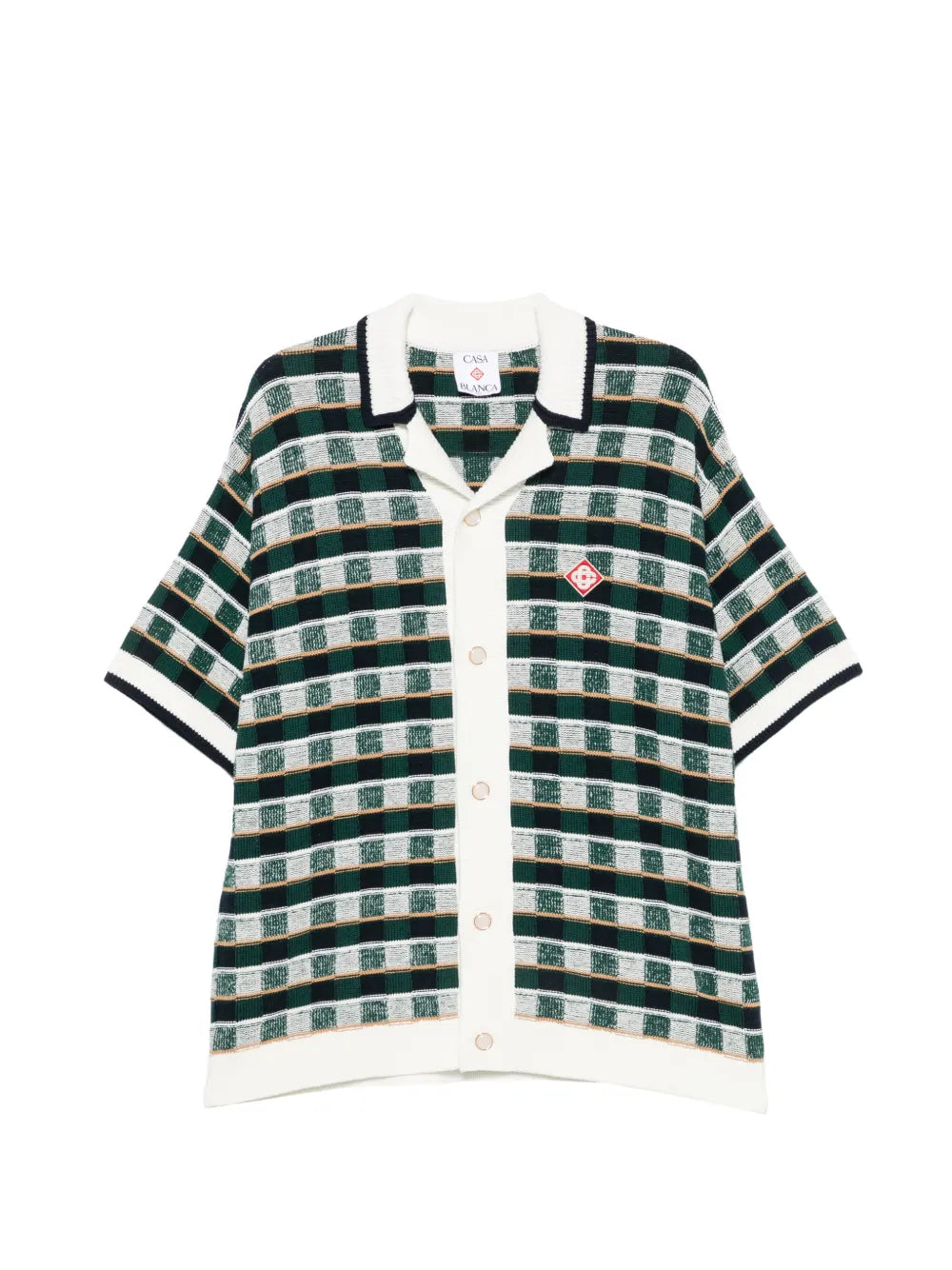 crochet mosaic short sleeve shirt