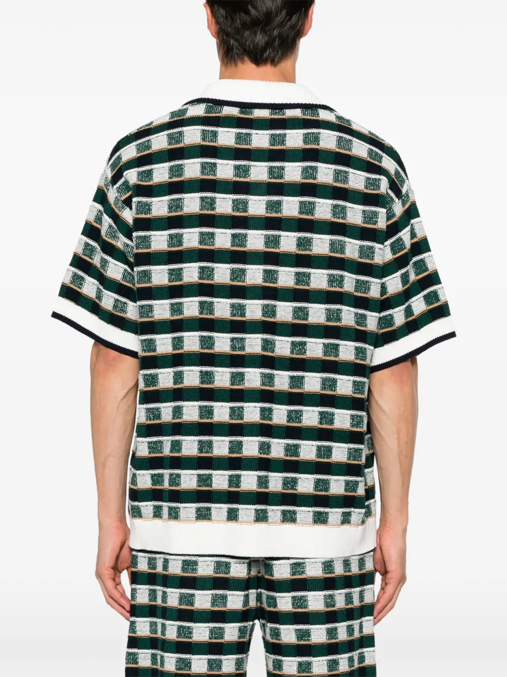 crochet mosaic short sleeve shirt