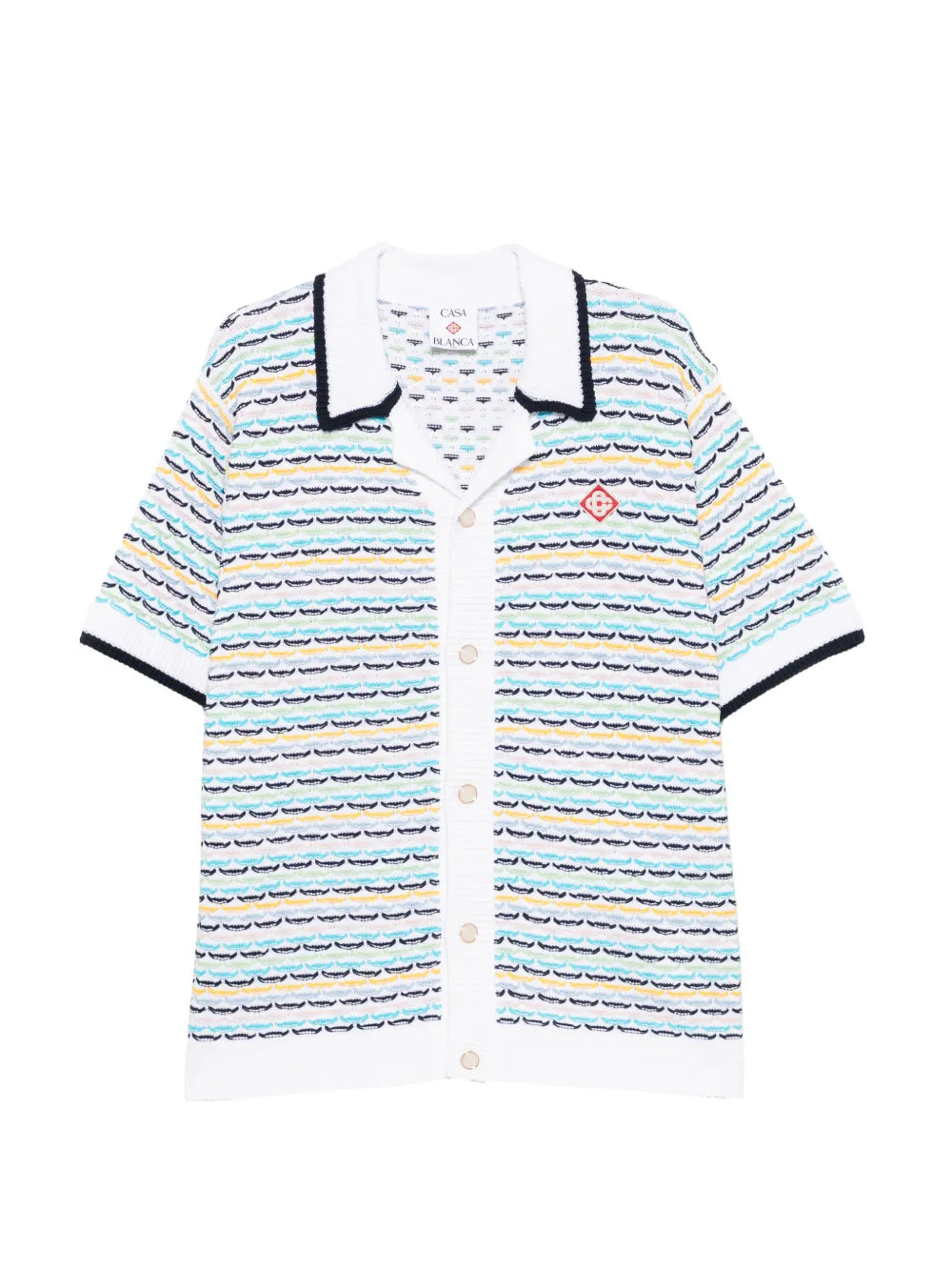 crochet tuck stitch short-sleeve shirt