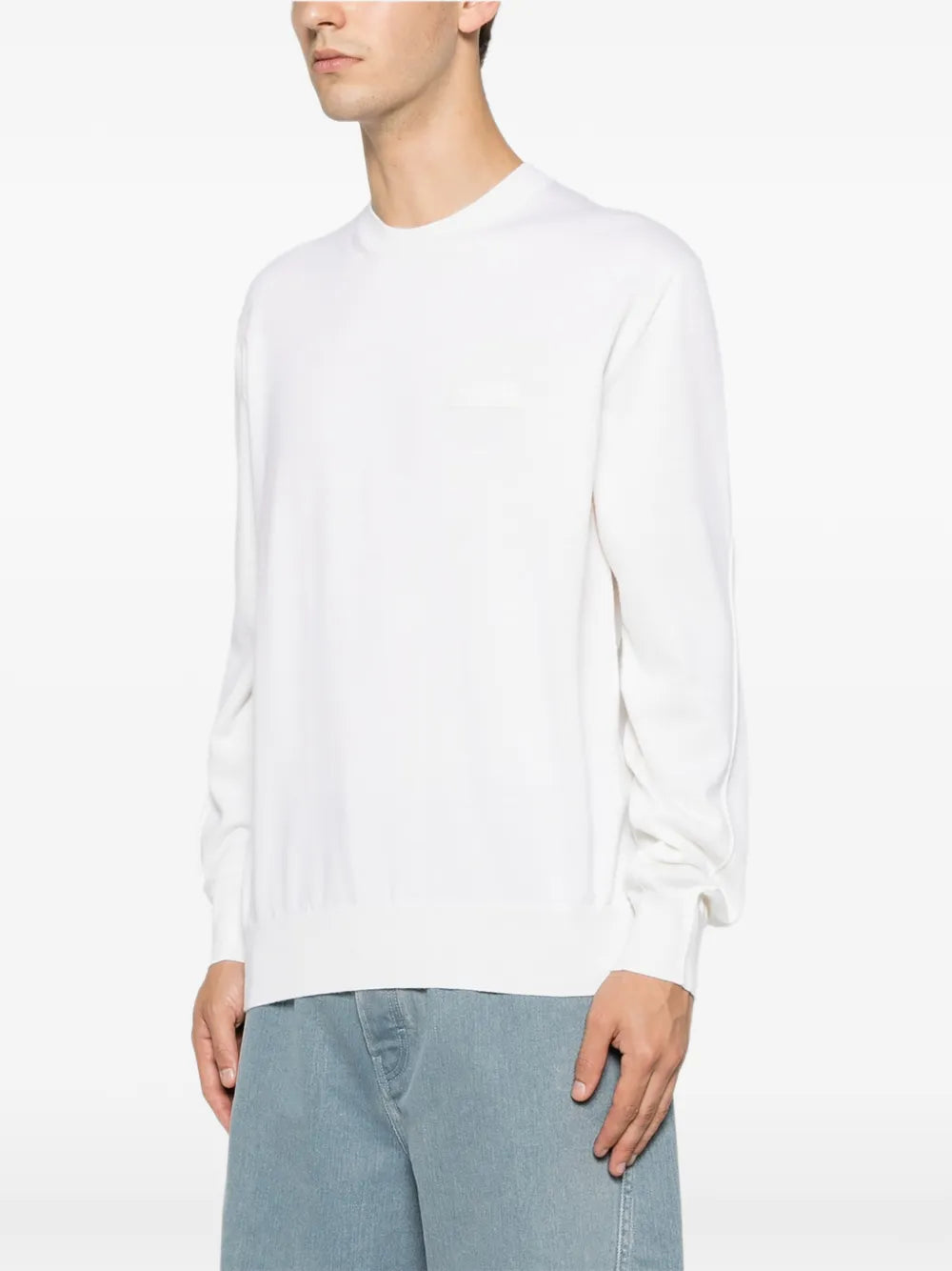 logo-patch crew-neck sweater