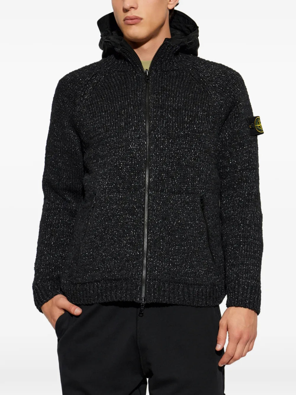 logo-patch hooded jacket 