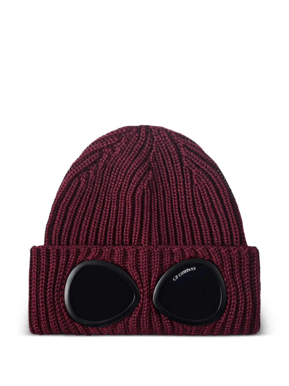 Goggle ribbed-knit beanie hat