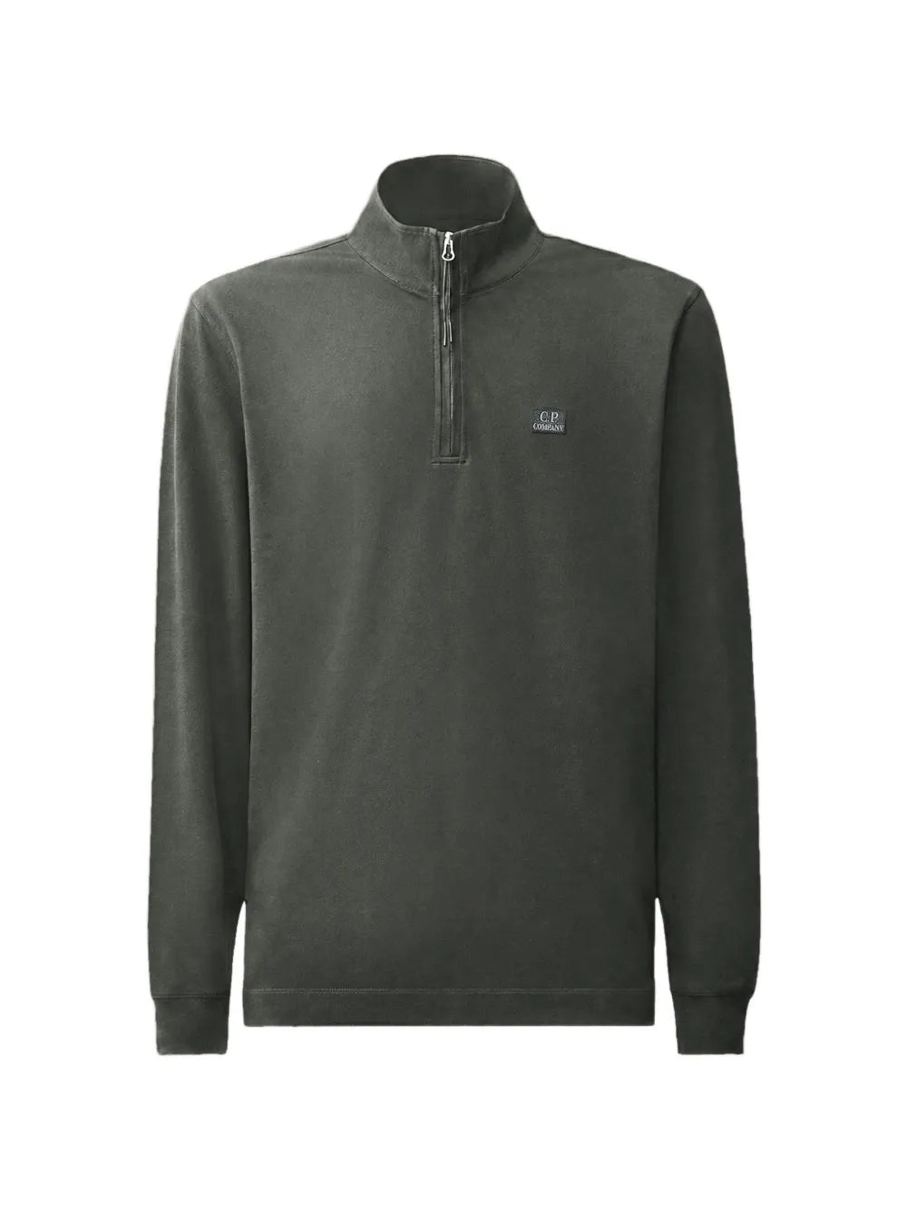 stretch piquet long sleeve half zip polo