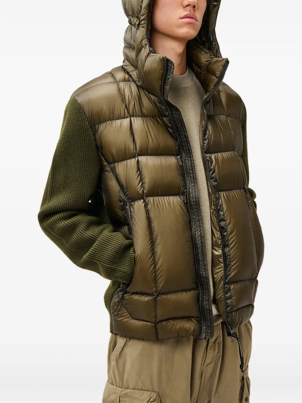 Goggle hood padded jacket